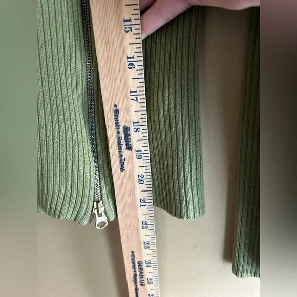 Twik Green Ribbed Zip Cardigan - Picture 10 of 11